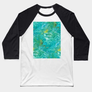 Marbled Paper Abstract : Pellucid Pools Baseball T-Shirt